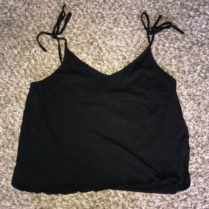 Tie black tank top